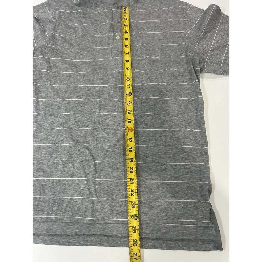 Polo Golf Ralph Lauren Shirt Grey/striped Pima Cotton Size Medium (108)